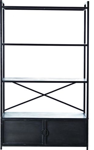 By-boo Boekenkast Ventana Zwart Metaal/Glas By-Boo - Designwohnen.de By-boo Boekenkast Ventana Zwart Metaal/Glas By-Boo - Designwohnen.de
